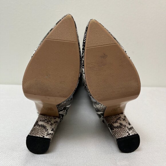 WetKiss PU Faux Snakeskin Pointed Toe Chunky Heel Side Zip Knee High Boot 9.5 - Picture 6 of 12